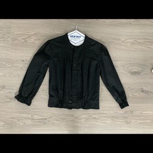 Lucky Brand black cropped button up